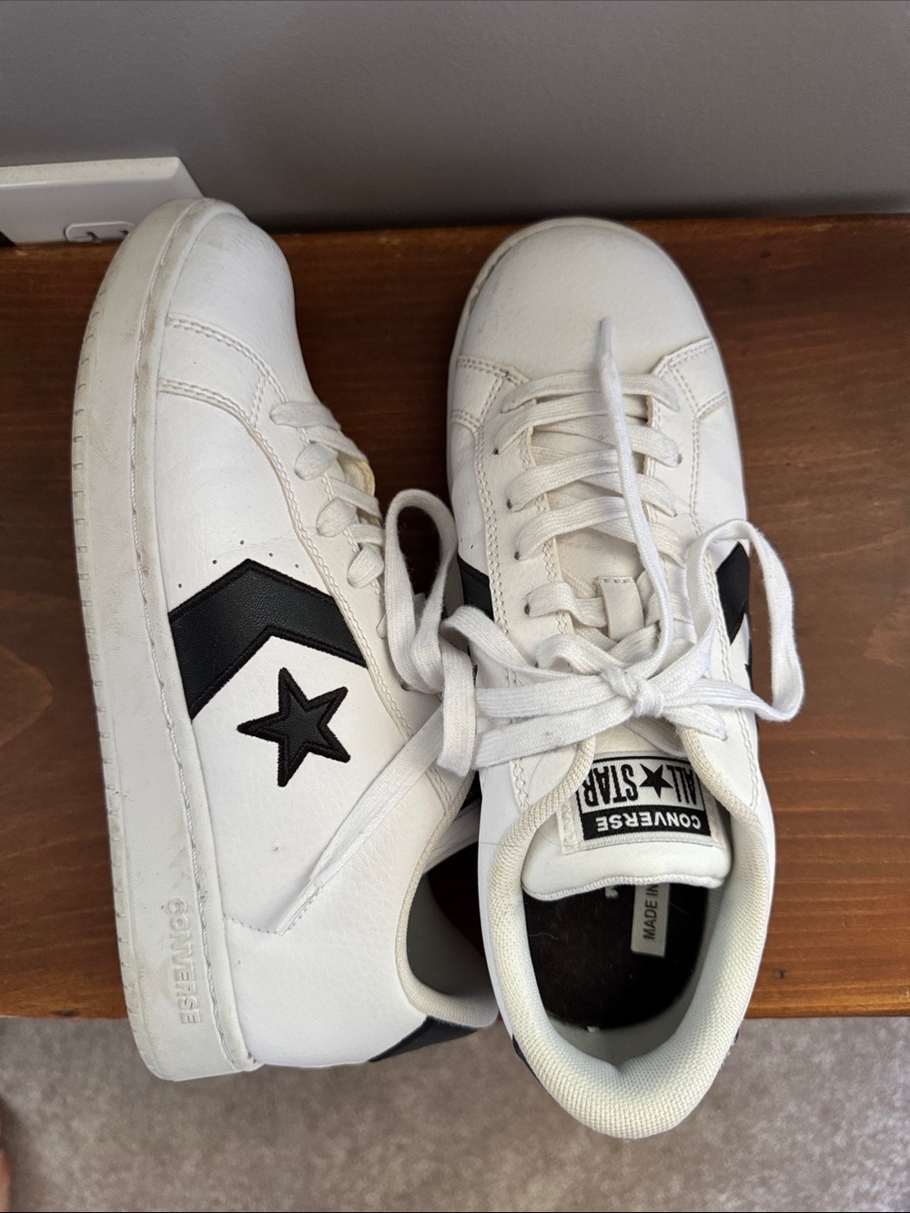 Converse White Leather Low Top Sneakers